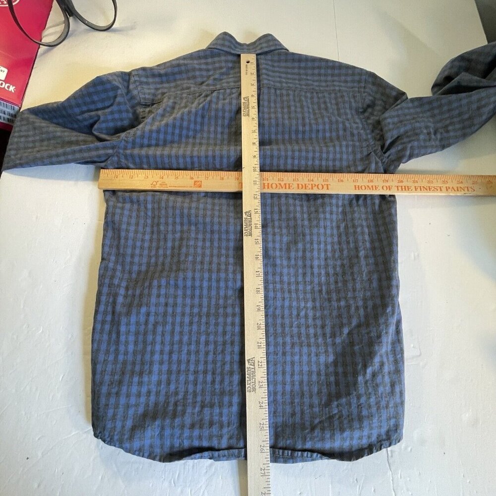 Untuckit Mens Shirt Long Sleeve Button Up Gingham Plaid Blue Gray  Cotton Medium - Picture 3 of 8